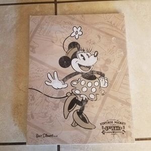NWT Black & White Minney Mouse Canvas Print